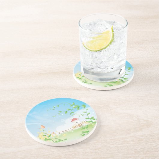 Landvlucht Zandsteen Onderzetter (Zijkant)