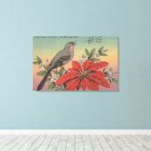 Landvogel van FloridaMocking BirdFlorida Canvas Afdruk (Insitu (Houten vloer))