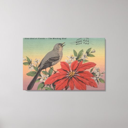 Landvogel van FloridaMocking BirdFlorida Canvas Afdruk (Voorkant)