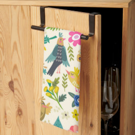 Landvogels en bloesems kleurige handdoeken