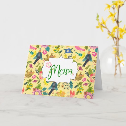 Landvogels en Kaart van de bloei-Moederdag (Gele Bloem)