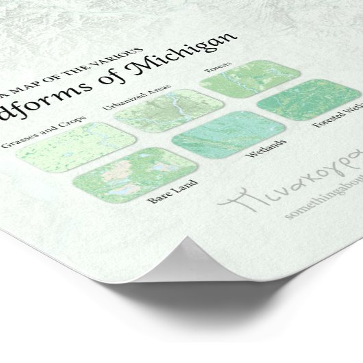 Landvormen van Michigan Poster (Hoek)