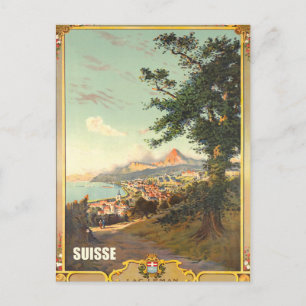 Landweg bij Lac Leman, Zwitserland Briefkaart