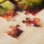 Landweg in de herfst legpuzzel (Zijkant)