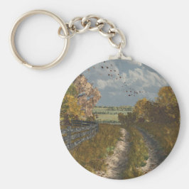 Landweg in de herfst sleutelhanger