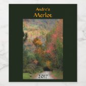 Landweg in Herfst Wijn Label Etiket (Enkel label)