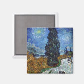 Landweg in Provence 's nachts door Van Gogh Magneet (Voorkant / Achterkant)