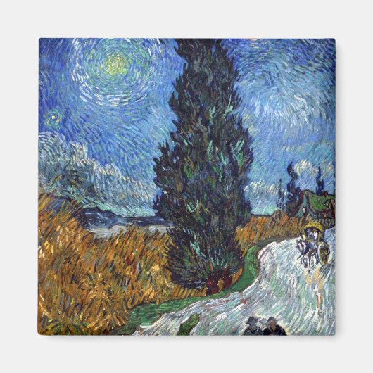 Landweg in Provence 's nachts door Van Gogh Magneet (Voorkant)