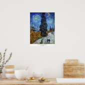 Landweg in Provence 's nachts door Van Gogh Poster (Keuken)
