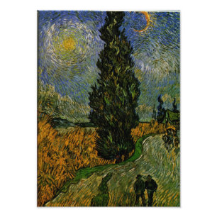 Landweg in Provence - Van Gogh Foto Afdruk