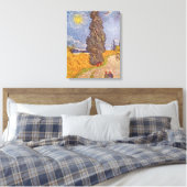 Landweg met cipres Vincent van Gogh Canvas Afdruk (Insitu (Slaapkamer))