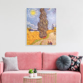 Landweg met cipres Vincent van Gogh Canvas Afdruk (Insitu (Woonkamer))
