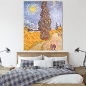 Landweg met cipres Vincent van Gogh Canvas Afdruk (Insitu (Slaapkamer))