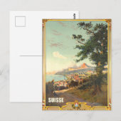 Landweg nabij Lac Leman, Suisse Briefkaart (Voorkant / Achterkant)