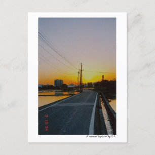 landweg zonsondergang Lente Briefkaart