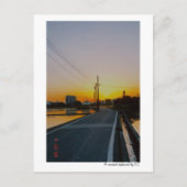 landweg zonsondergang Lente Briefkaart (Voorkant)