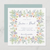 Landweide floral waterverf Wedding Kaart (Voorkant / Achterkant)