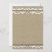 Landwijn Burlap en Lace Wedding Invitations Kaart (Achterkant)