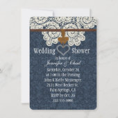Landwijn Denim & Ivory Lace Wedding Shower Kaart (Voorkant)