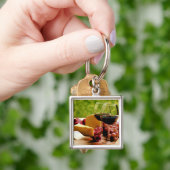 Landwijn, kaas en fruit sleutelhanger (Hand)