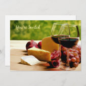 Landwijn, kaas en fruit U bent uitgenodigd Kaart (Voorkant / Achterkant)