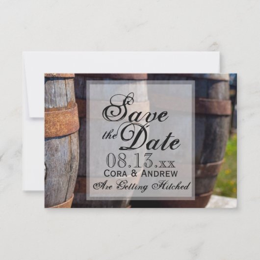 Landwijnbouw en bijtende zegelbruiloft kaart (Voorkant)