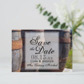 Landwijnbouw en bijtende zegelbruiloft kaart (Staand voorkant)