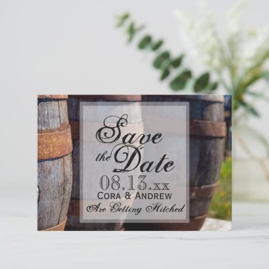 Landwijnbouw en bijtende zegelbruiloft kaart (Staand voorkant)