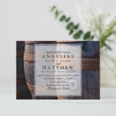 Landwijnbouw en bijtende zegelbruiloft kaart (Staand voorkant)