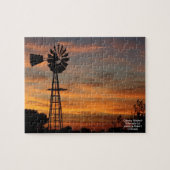 Landwindmolen Silhouette Puzzle Legpuzzel (Horizontaal)