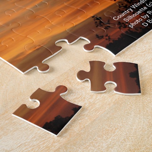 Landwindmolen Silhouette Puzzle Legpuzzel (Zijkant)