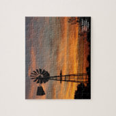 Landwindmolen Silhouette Puzzle Legpuzzel (Verticaal)