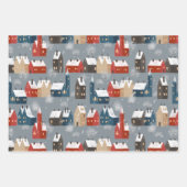 Landwinterscènes, Antiek huizen, botanische stoffe Inpakpapier Vel (Voorkant 3)