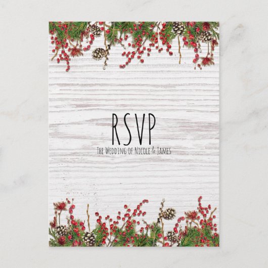 Landwintervakantiebessen en -bonnen feestdagenkaart (Voorkant)