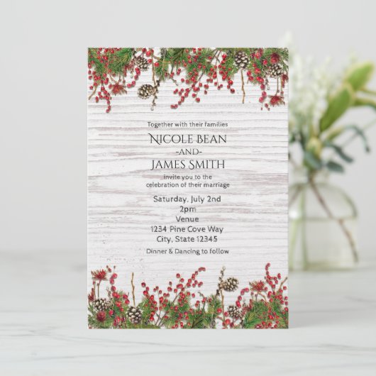 Landwintervakantiebessen en -bonnen kaart (Staand voorkant)