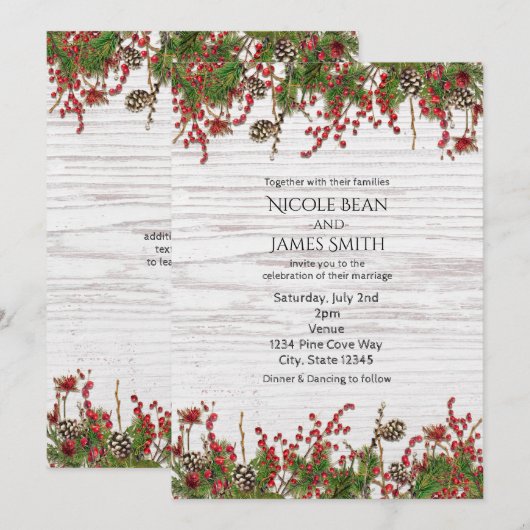 Landwintervakantiebessen en -bonnen kaart (Voorkant / Achterkant)