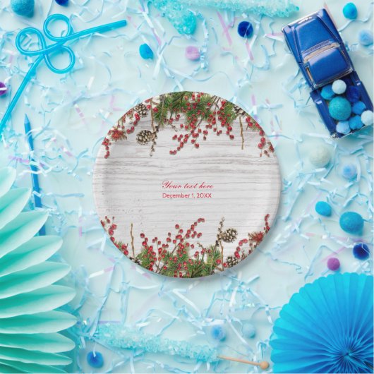 Landwintervakantiebessen en -bonnen papieren bordje (Feest)