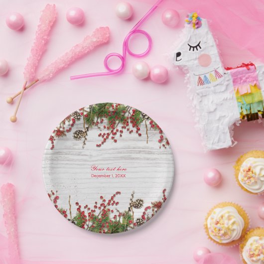 Landwintervakantiebessen en -bonnen papieren bordje (Feest)