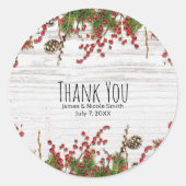 Landwintervakantiebessen en -bonnen ronde sticker (Voorkant)