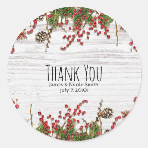 Landwintervakantiebessen en -bonnen ronde sticker