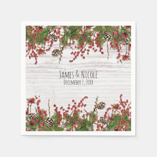 Landwintervakantiebessen en -bonnen servetten (Voorkant)