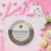 Landwoudheartbruiloft Papieren Bordje (Feest)