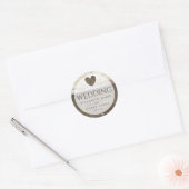Landwoudheartbruiloft Ronde Sticker (Envelop)