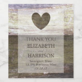 Landwoudheartbruiloft Wijn Etiket (Enkel label)