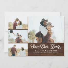 Landzijde bijtende bruiloft bespaart de datum-Kaar Bedankkaart