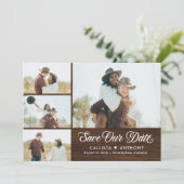 Landzijde bijtende bruiloft bespaart de datum-Kaar Kaart (Staand voorkant)