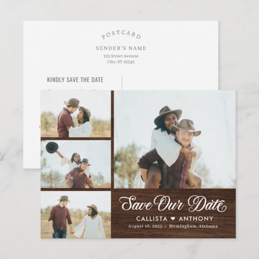 Landzijde bijtende bruiloft sparen het Briefkaart  (Voorkant / Achterkant)