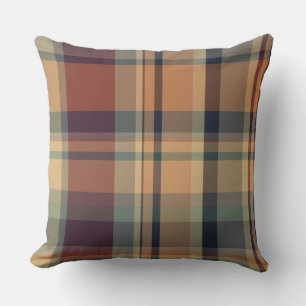 Landzijde van de Britse bijenteler tartan brown Kussen