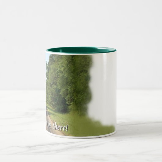 Landzijdelingse rit tweekleurige koffiemok (Center)