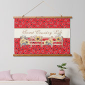 Landzonnebloemen op Bandana Print Custom Hangend Wandkleed (Slaapkamer)